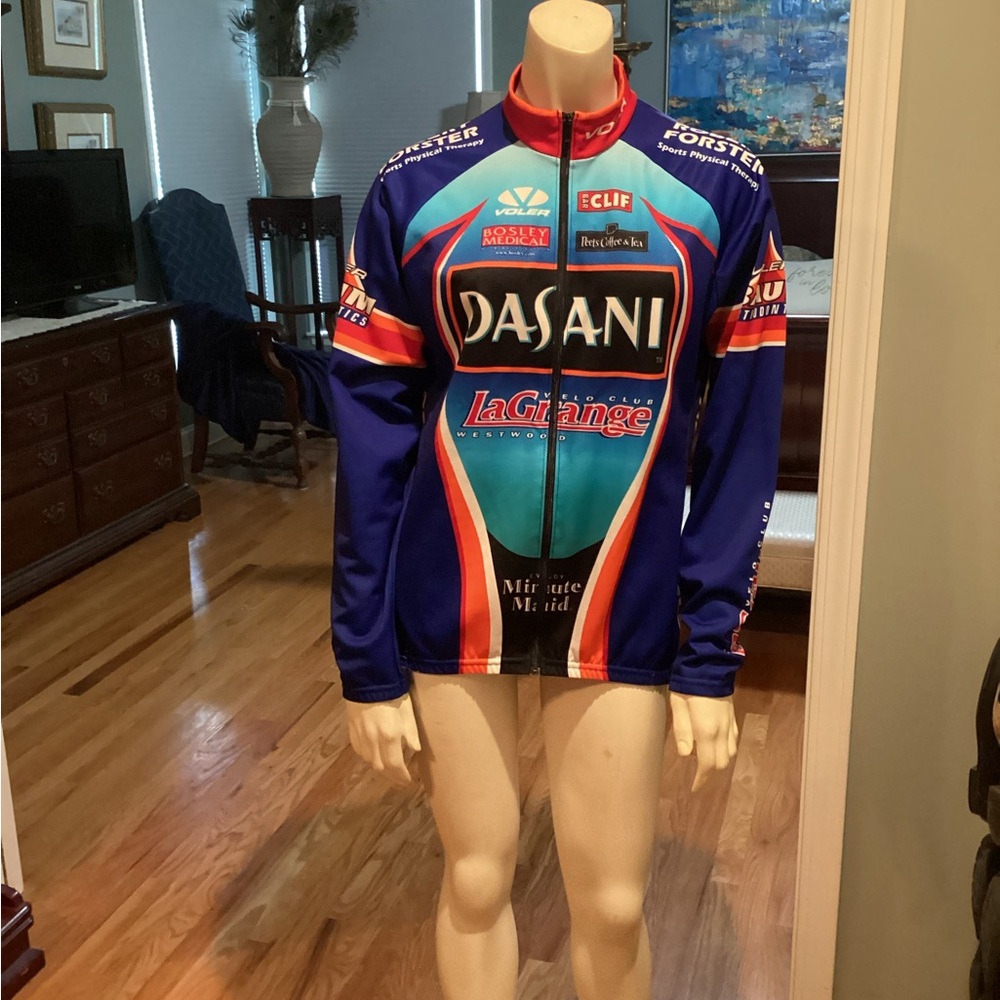 Women's Long Sleeve Cycling Jersey - Blue and Red